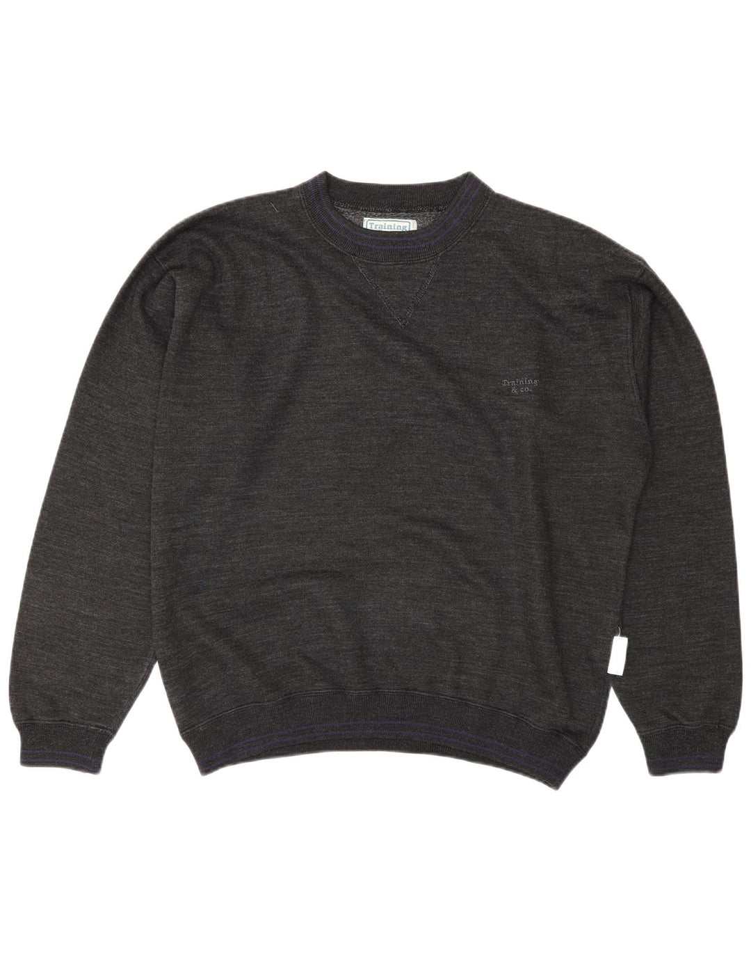 Vintage hombres sudadera jumper grande gris algodón