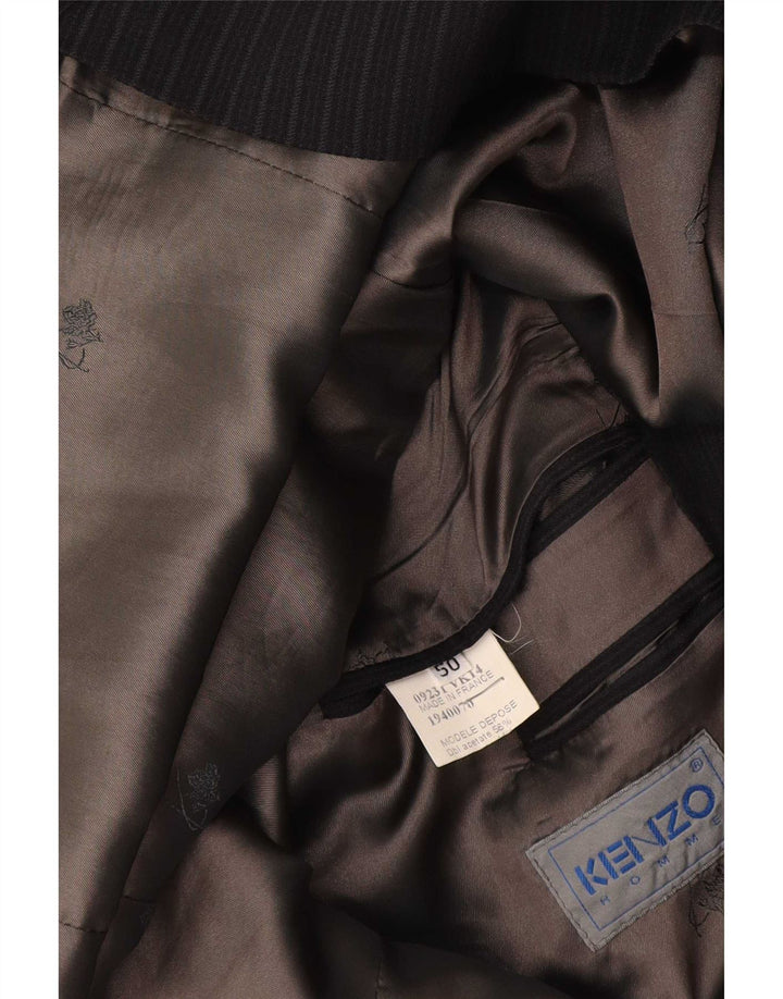 Kenzo Chaqueta tipo blazer de 3 botones para hombre IT 50 Large Acetato de rayas azul marino