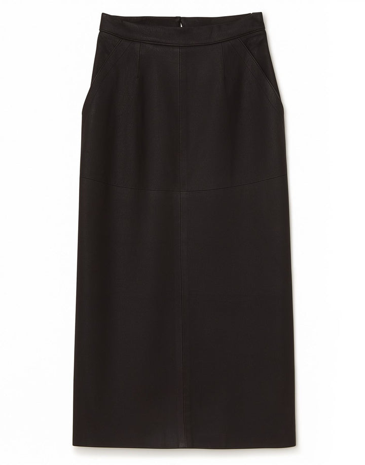 Falda recta vintage para mujer EU 40 Mediana W30 Negro