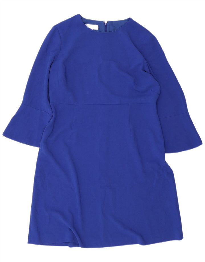 Hobbs Vestido recto de manga 3/4 para mujer UK 46 Poliéster azul grande