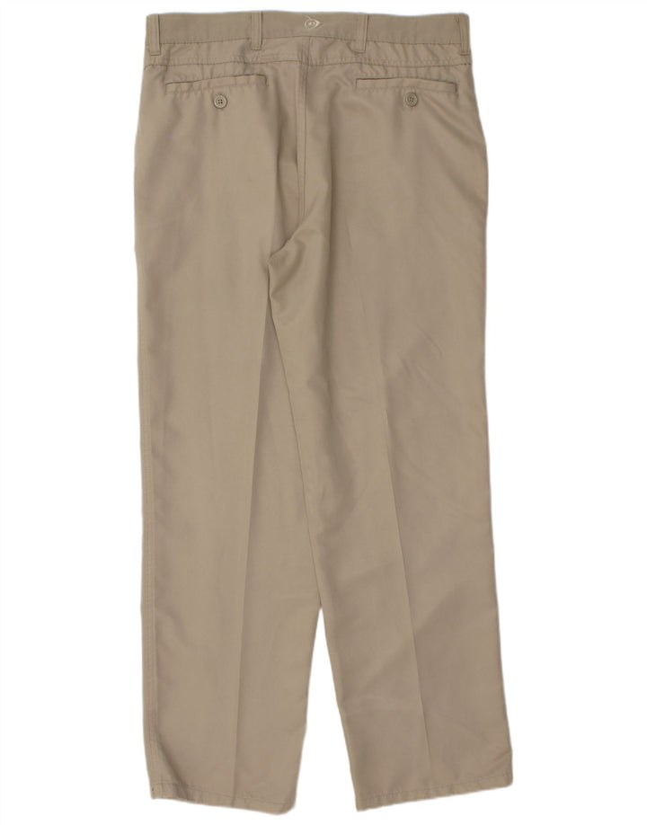 DUNLOP Pantalón chino con pinzas para hombre W34 L31 Poliéster beige
