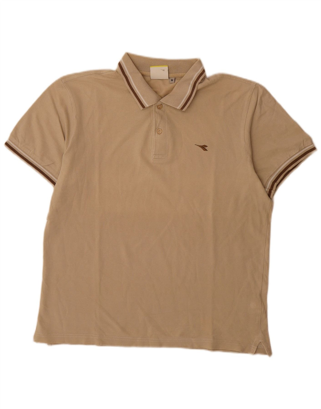 Polo Diadora Hombre De Algodón A Rayas Beige Medio