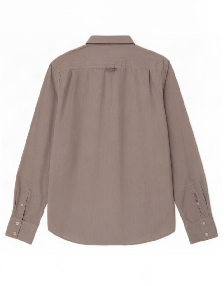 Camisa Superdry para hombre XL de algodón con rayas diplomáticas grises