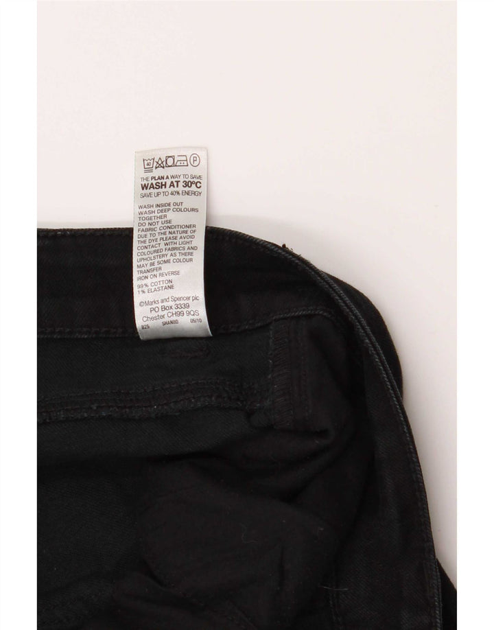 Marks & Spencer Jeans Cortos para Mujer UK 12 Medium W34 L27 Negro