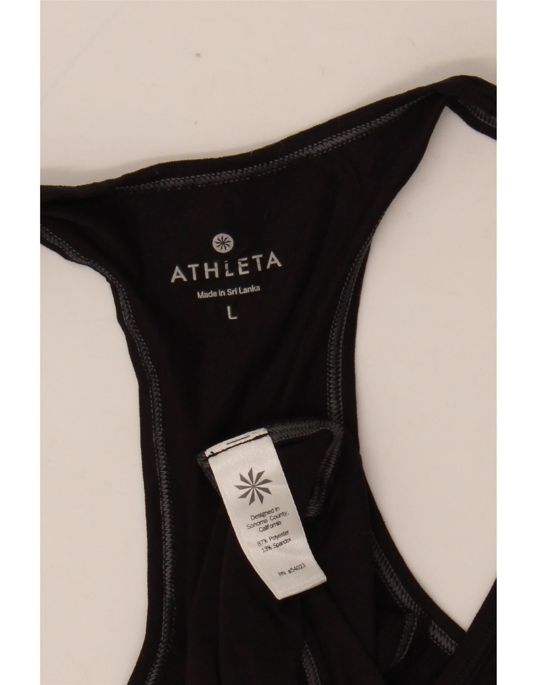ATHLETA Camiseta sin mangas para mujer UK 44 Grande Poliéster negro
