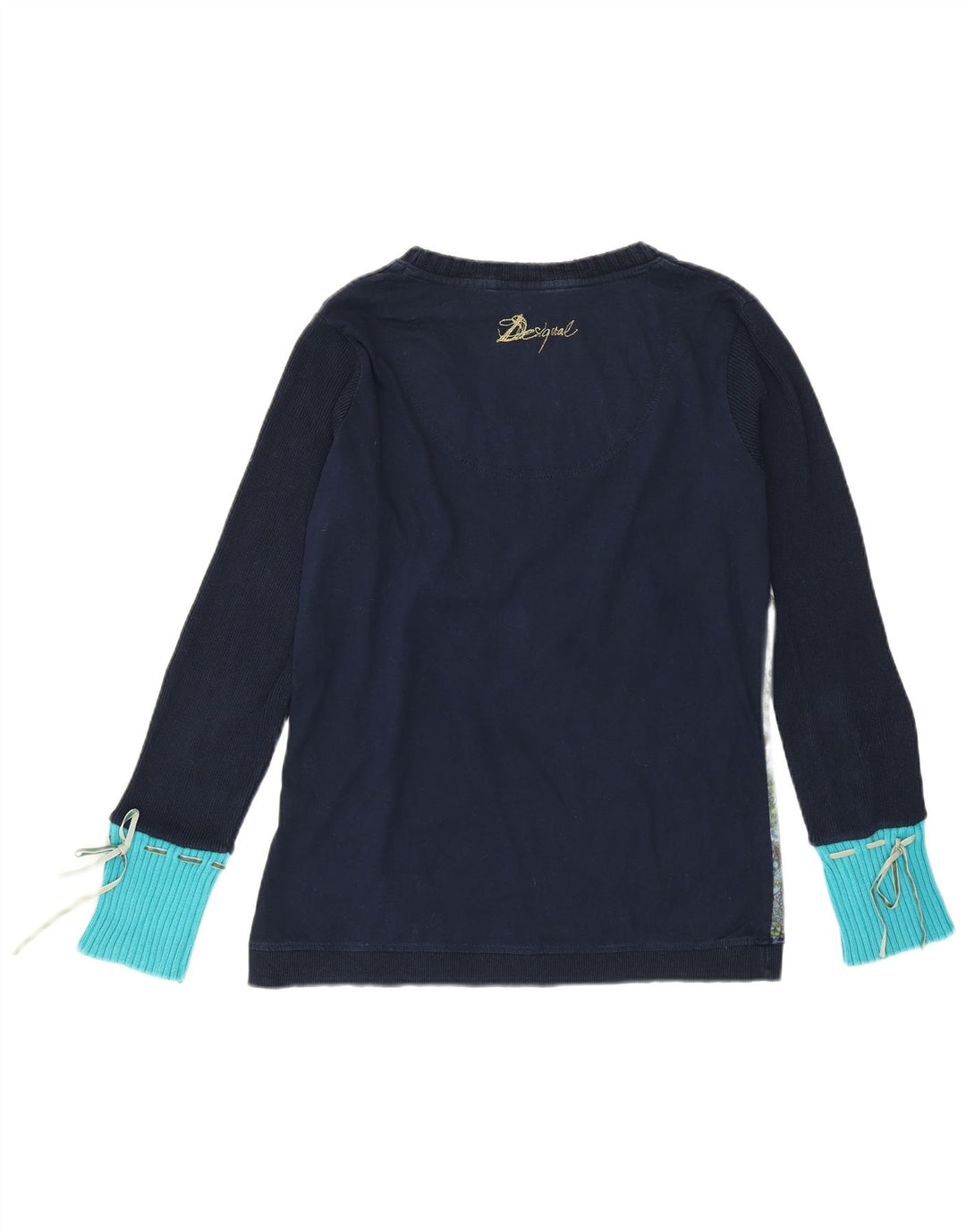 DESIGUAL Top gráfico para mujer manga larga UK 44 grande azul floral