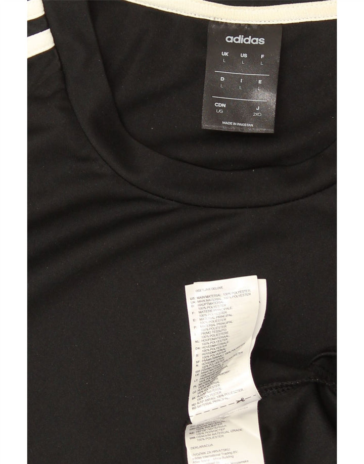 Adidas Mens Climalite Camiseta Top Grande Poliéster Negro