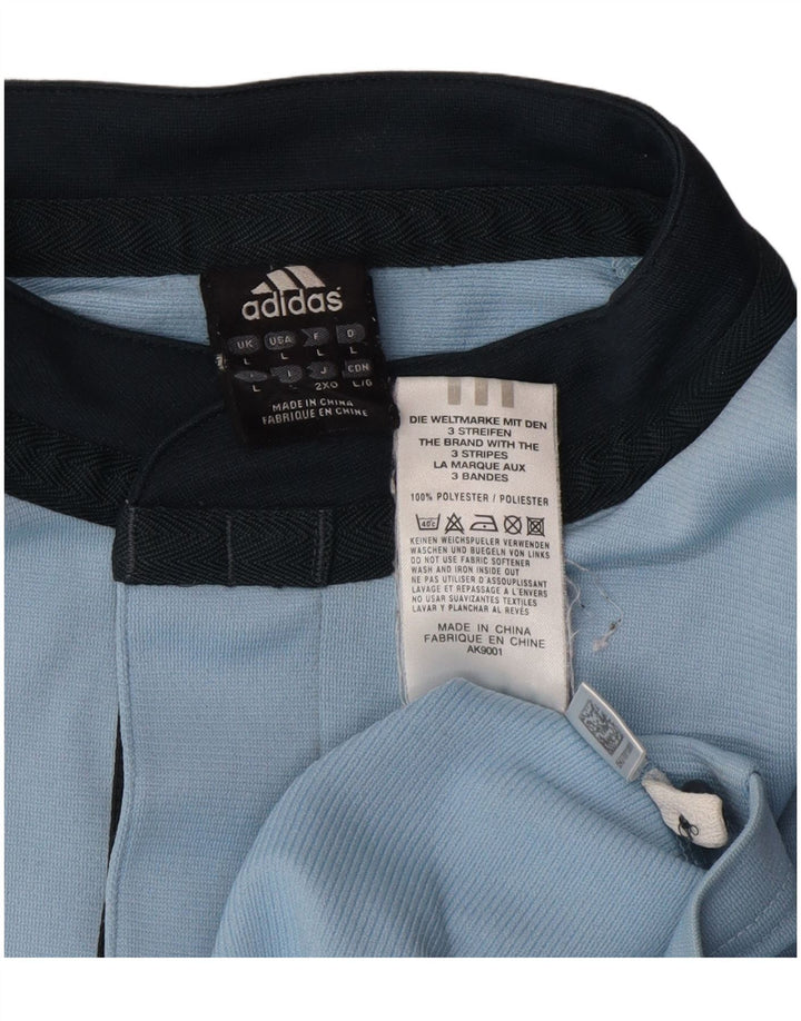 Polo Adidas Hombre Grande Azul Colorblock Poliéster