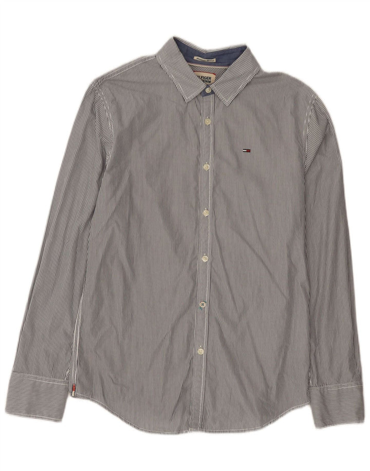 Camisa Tommy Hilfiger para hombre pequeña de algodón a rayas azul marino