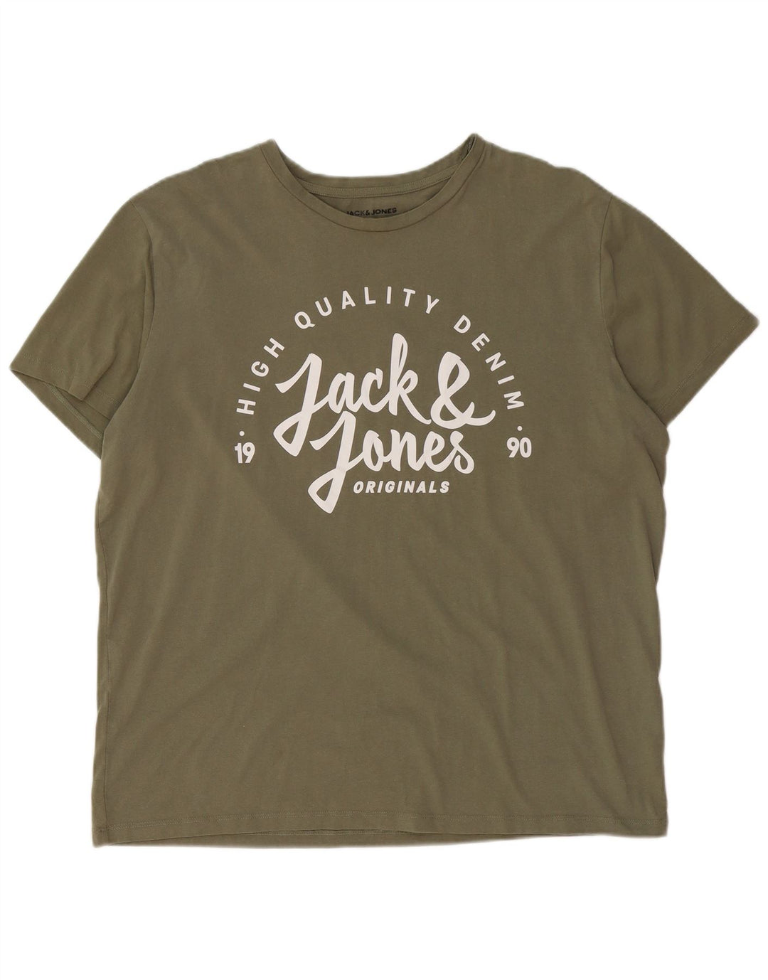 JACK & JONES Camiseta gráfica para hombre Top 2XL Algodón caqui