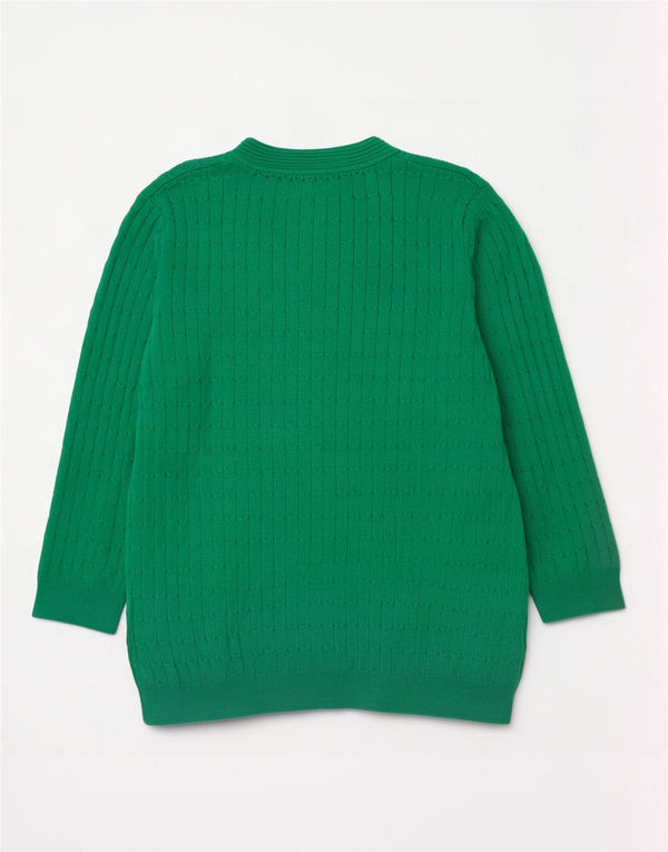 Laura Ashley - Jersey con cuello en V para mujer, talla 40, algodón verde medio