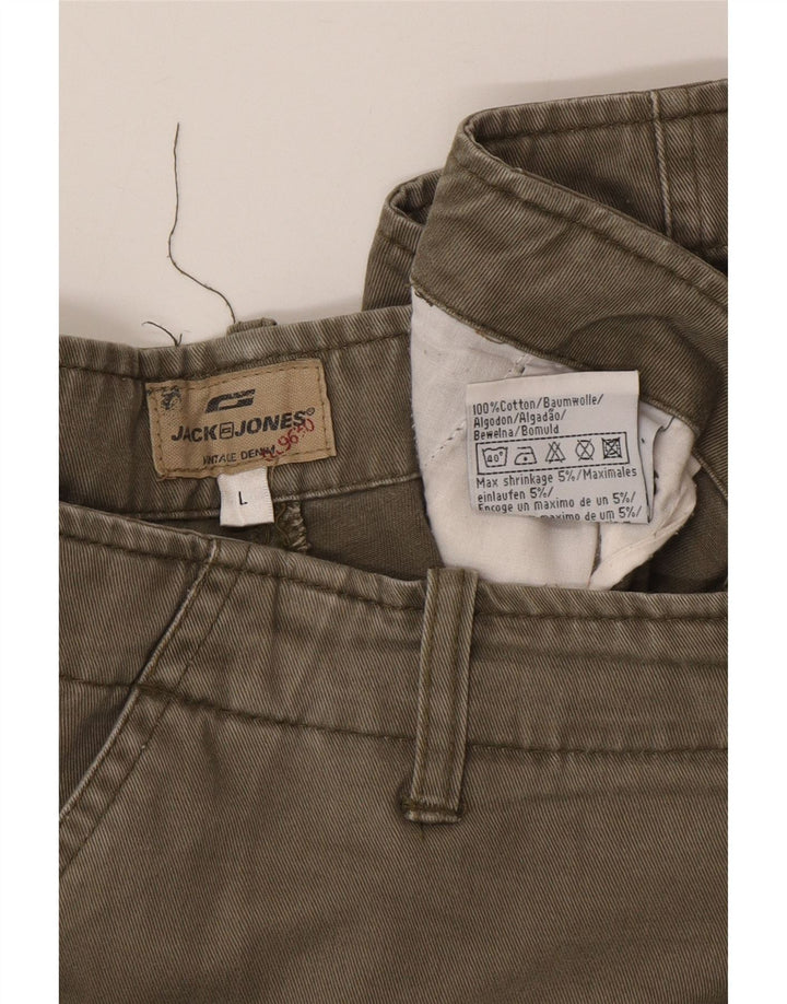 Jack & Jones Mens Cargo Shorts Large W34 Algodón Caqui