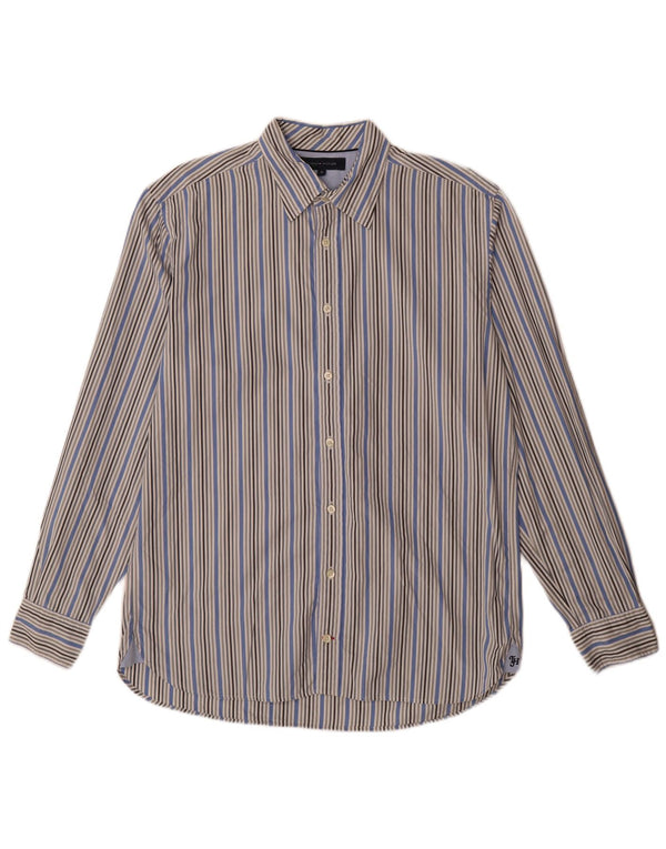 Camisa Tommy Hilfiger Hombre Algodón Azul Medio Rayas Pintadas