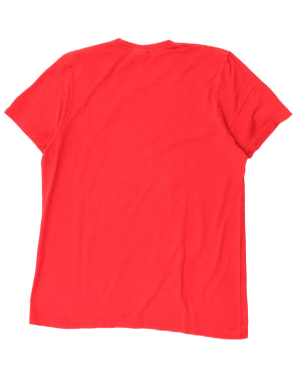 Adidas - Camiseta gráfica para hombre, color rojo medio, algodón