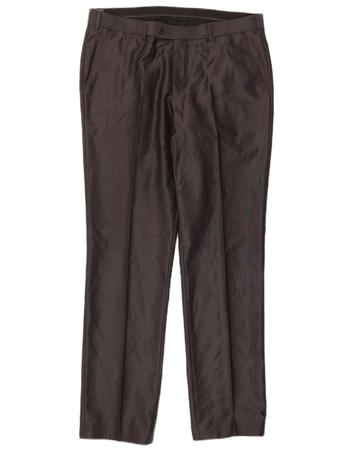 Angelo Litrico Pantalón de traje para hombre IT 48 Medium W34 L30 Gris a rayas