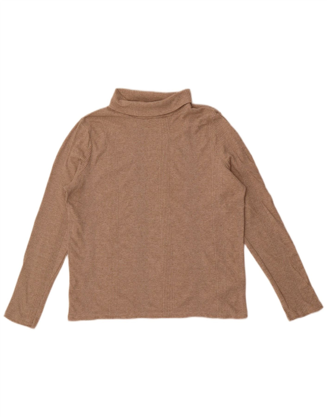 Marks & Spencer Blusa con cuello vuelto para mujer UK 46 Grande Algodón beige
