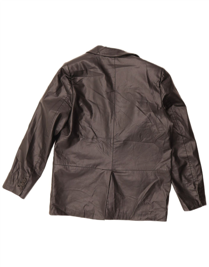Zara Chaqueta tipo blazer extragrande con 1 botón para mujer, talla 44, talla mediana, negra