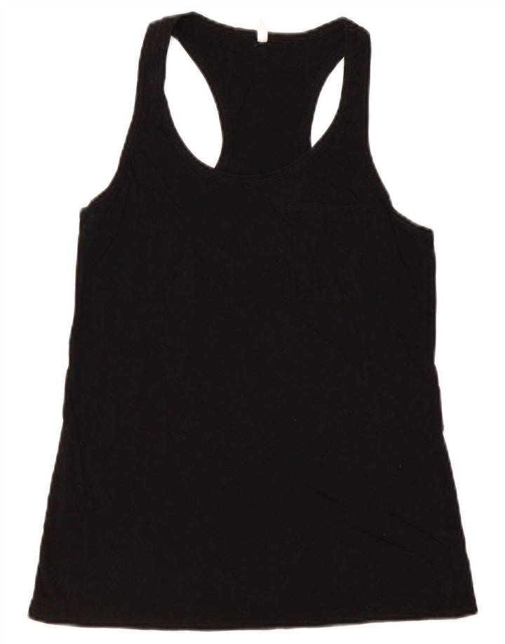 Benetton Camiseta Sin Mangas Mujer UK 42 Mediano Negro Algodón