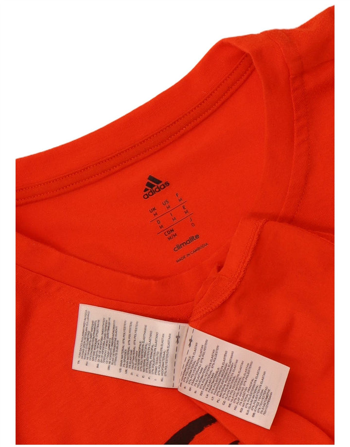 Adidas Hombres Climalite Graphic Camiseta Top Poliéster Naranja Mediano