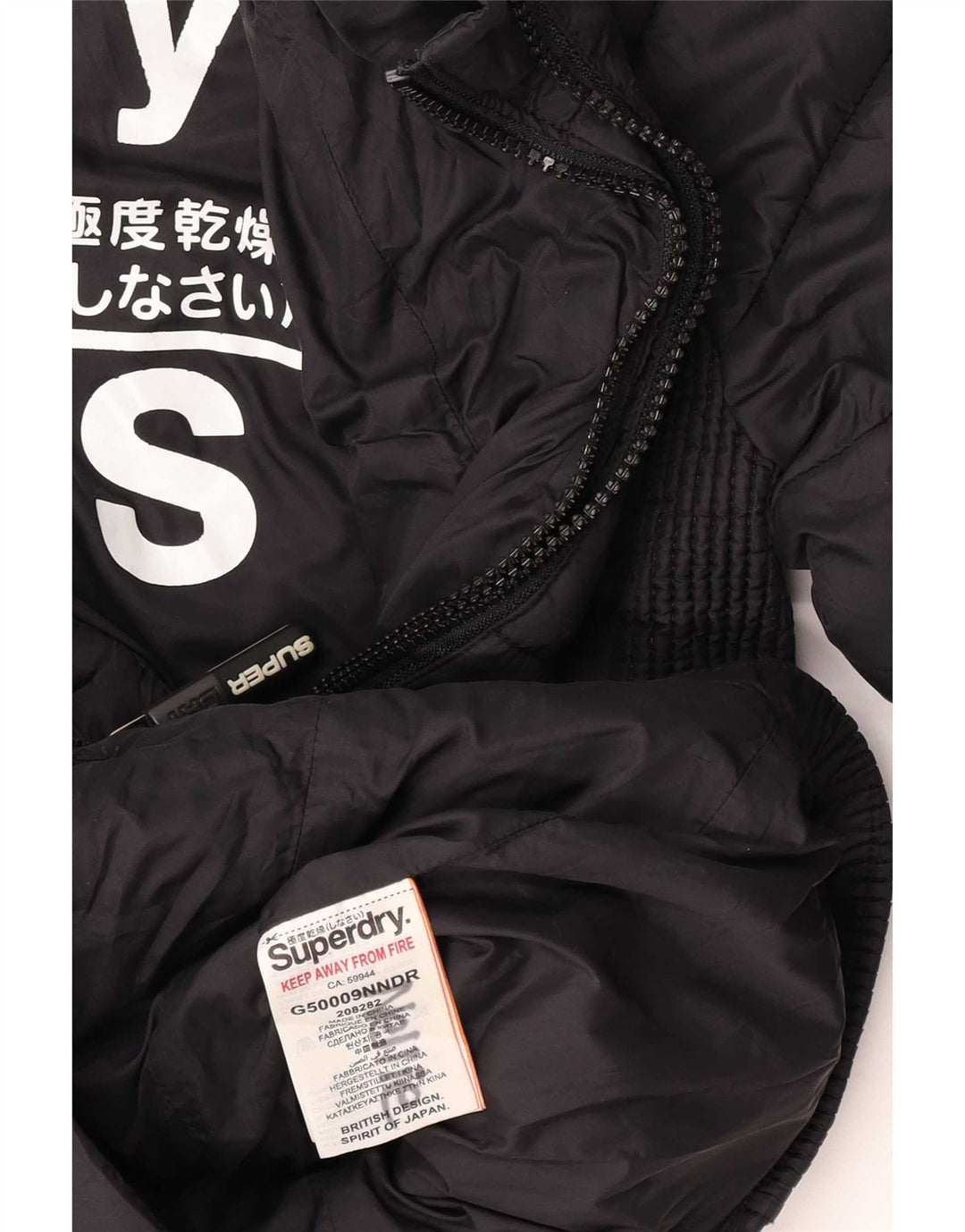 Superdry Mujer Chaqueta Acolchada Con Capucha UK 40 Small Nylon Negro