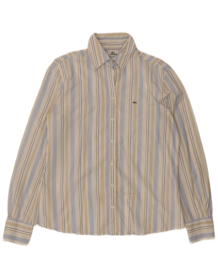Camisa Lacoste Mujer Talla 44 Grande Algodón Rayas Multicolor