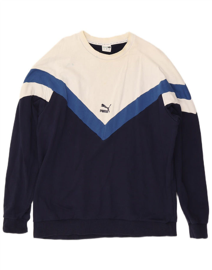 Sudadera Puma Hombre Jumper XL Azul Marino Colorblock
