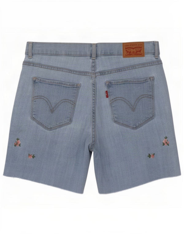 Levi's Pantalones Cortos De Mezclilla Clásicos Para Mujer Pequeños W27 Algodón Floral Azul