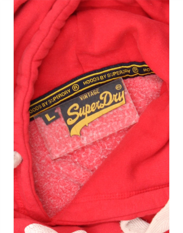 Superdry Jersey con capucha gráfica para hombre, talla grande, rojo