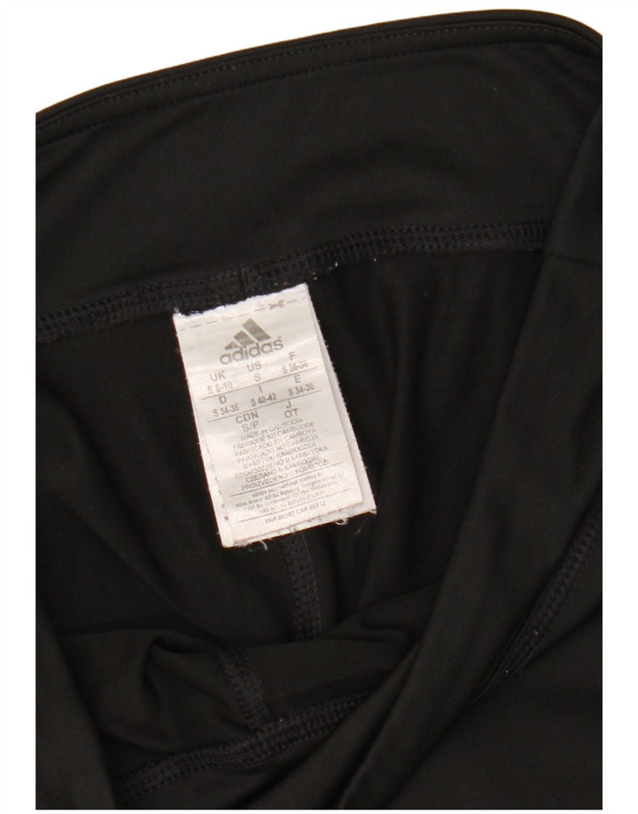 Adidas Climalite Capri Leggings para mujer Reino Unido 8/10 Pequeño Negro Poliéster