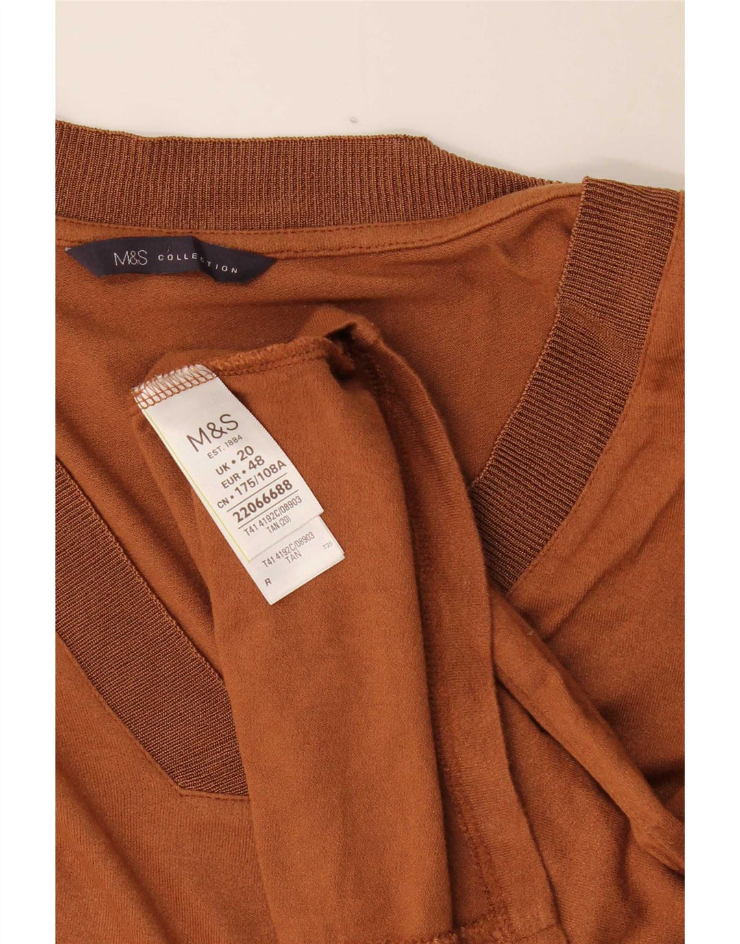 Marks & Spencer Blusa para Mujer Top UK 20 2XL Viscosa Marrón