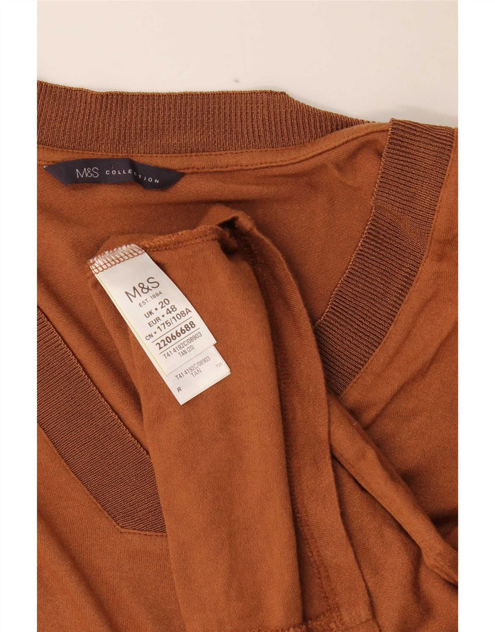 Marks & Spencer Blusa para Mujer Top UK 20 2XL Viscosa Marrón