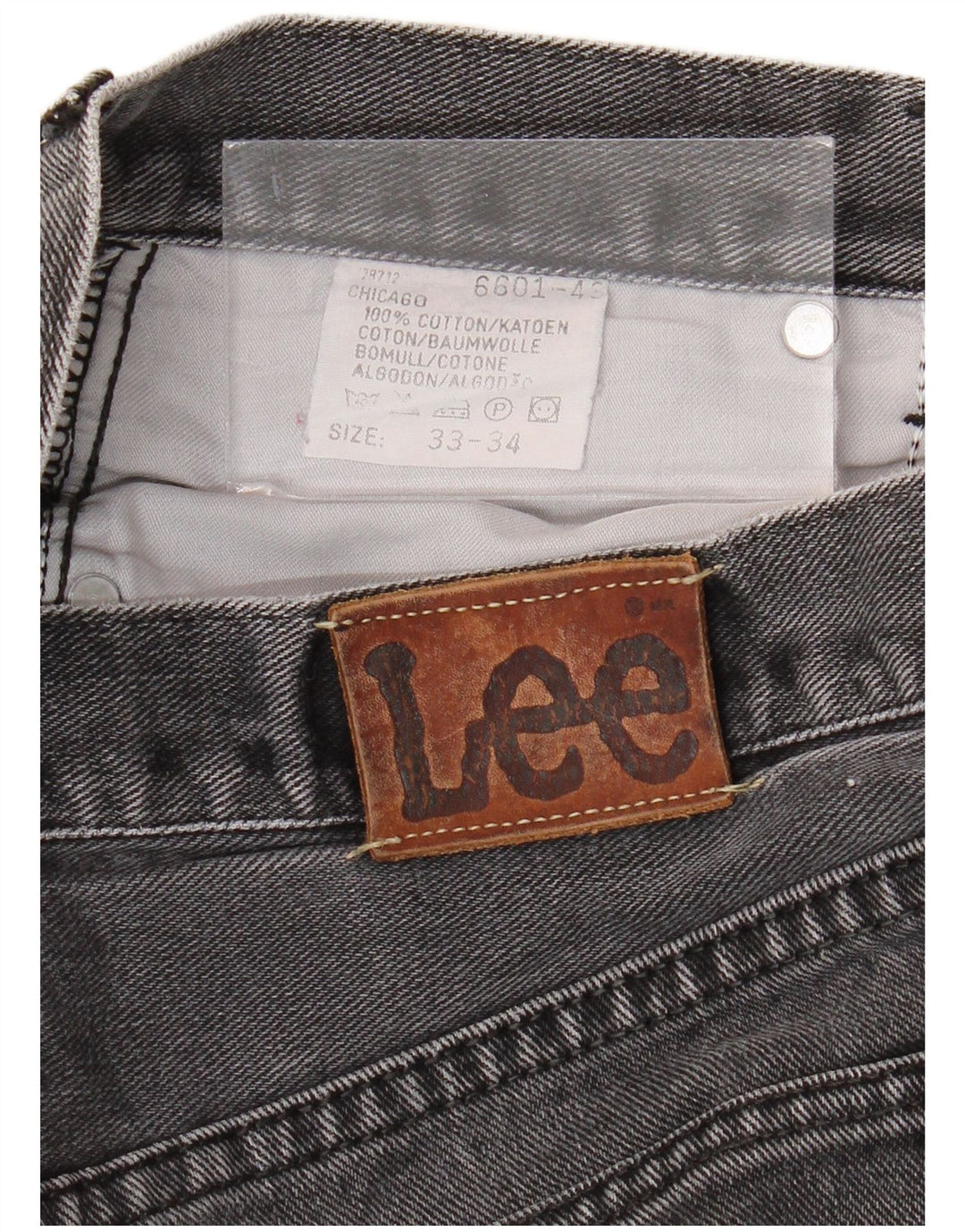 LEE Vaqueros rectos Chicago para hombre W33 L29 Algodón gris