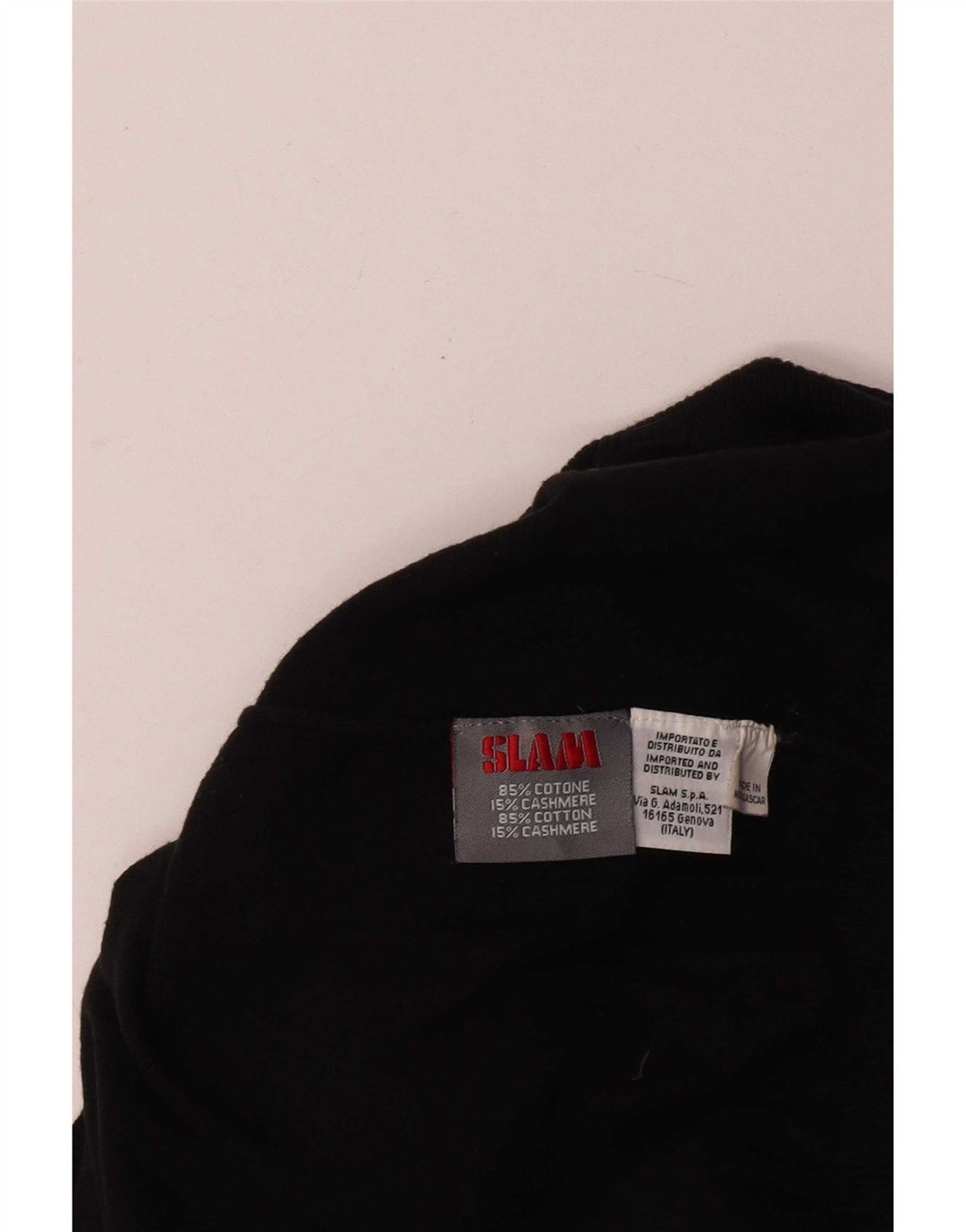 Slam - Jersey con cuello y cremallera para hombre, talla grande, algodón negro