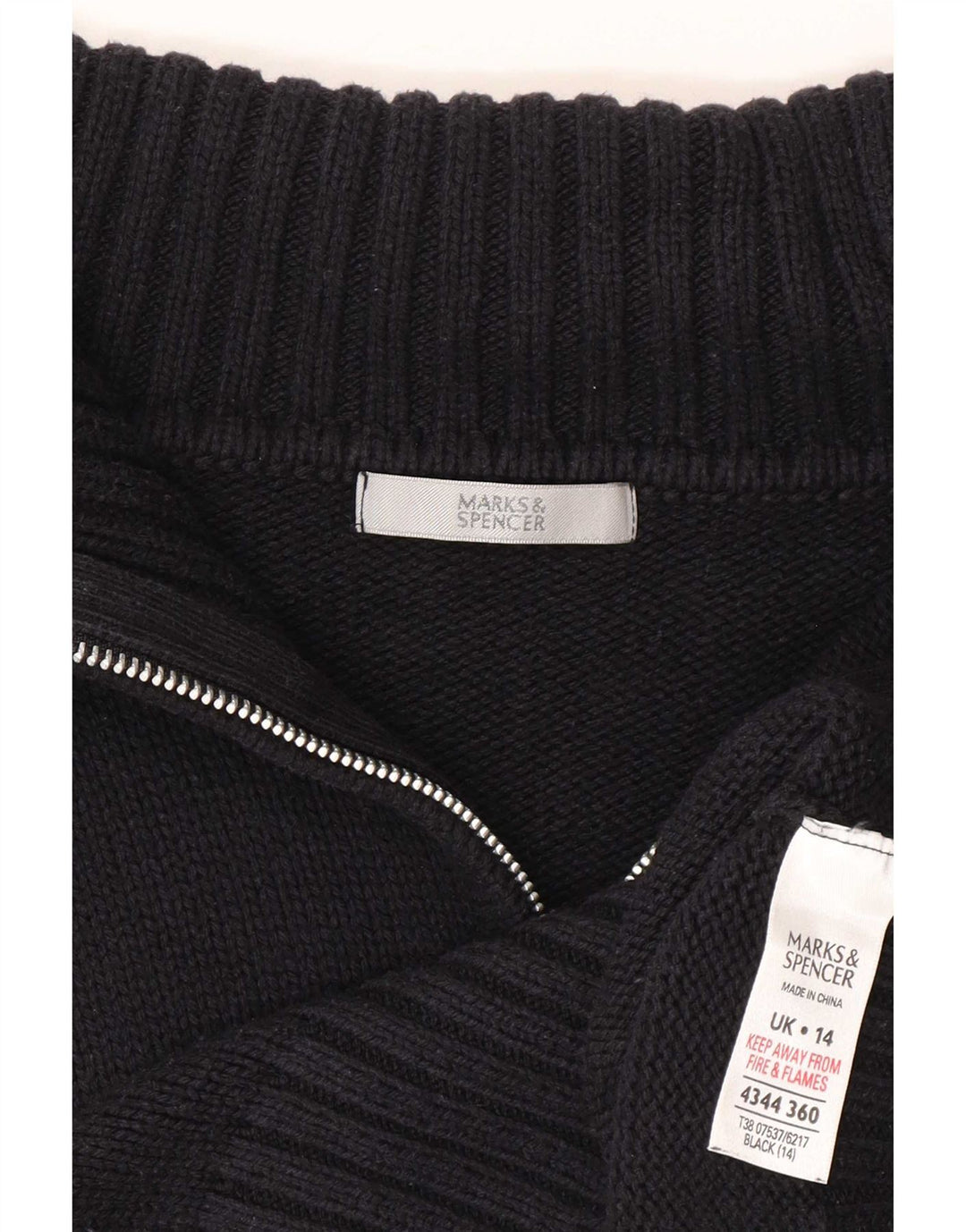 Marks & Spencer Suéter tipo cárdigan con cremallera completa para mujer UK 44 Grande Azul marino