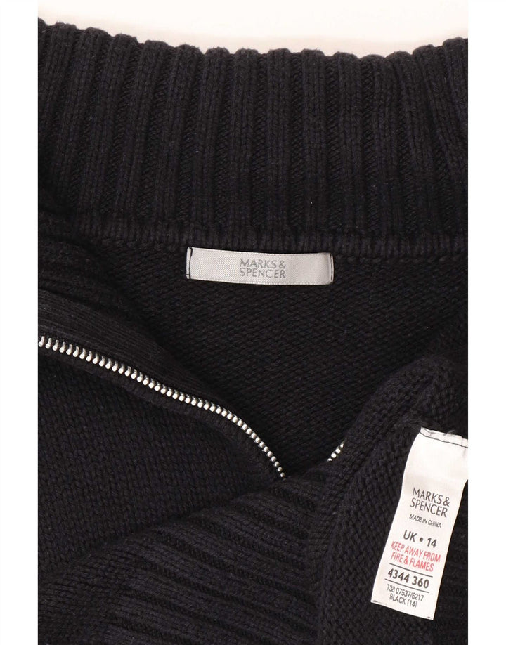 Marks & Spencer Suéter tipo cárdigan con cremallera completa para mujer UK 44 Grande Azul marino