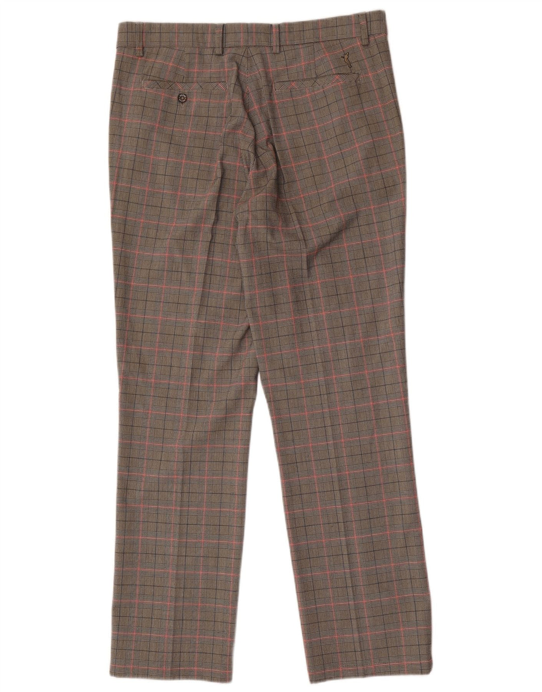 Pantalón de traje recto para hombre Golfino W34 L31 Poliéster a cuadros gris