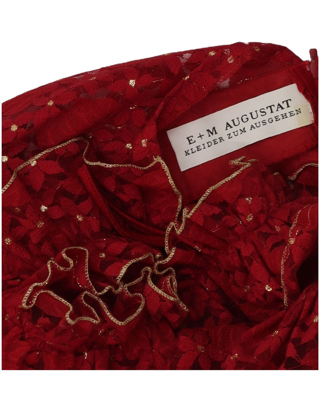 E+M AUGUSTAT Vestido largo para mujer UK 40 Mediano Rojo Floral