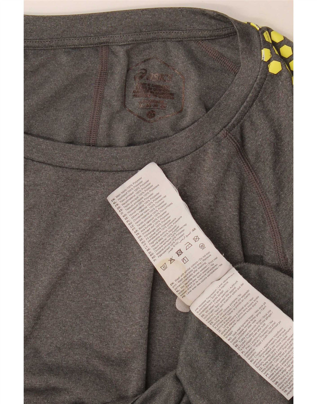 Camiseta Asics Hombre Top XL Gris Poliéster Manchado