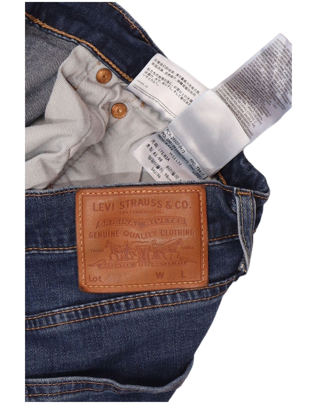LEVI'S Vaqueros cónicos 502 para hombre W32 L32 Algodón azul