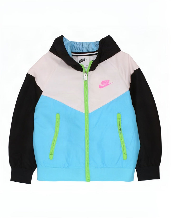 Nike Chaqueta de chándal con capucha para niños 2-3 años Azul Poliéster color block
