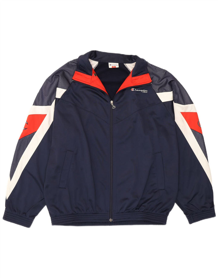 Champion Chaqueta De Chándal Con Gráfico Para Hombre XL Azul Marino Colorblock