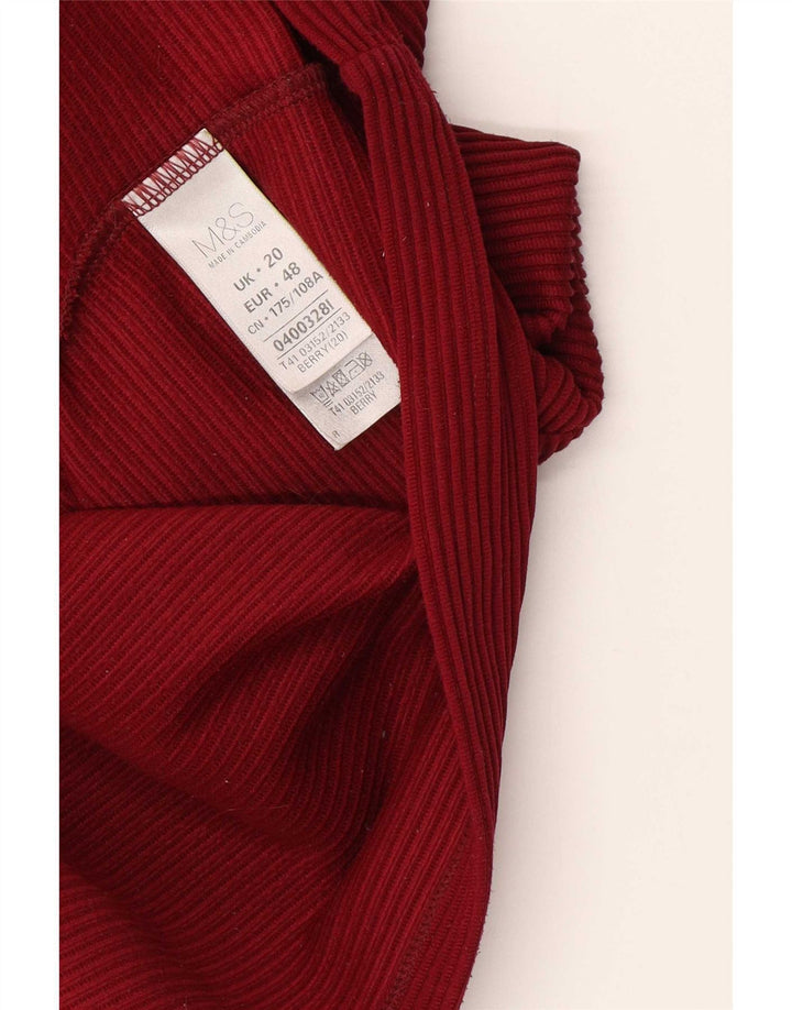 Marks & Spencer Blusa para mujer Top UK 20 2XL Poliéster burdeos