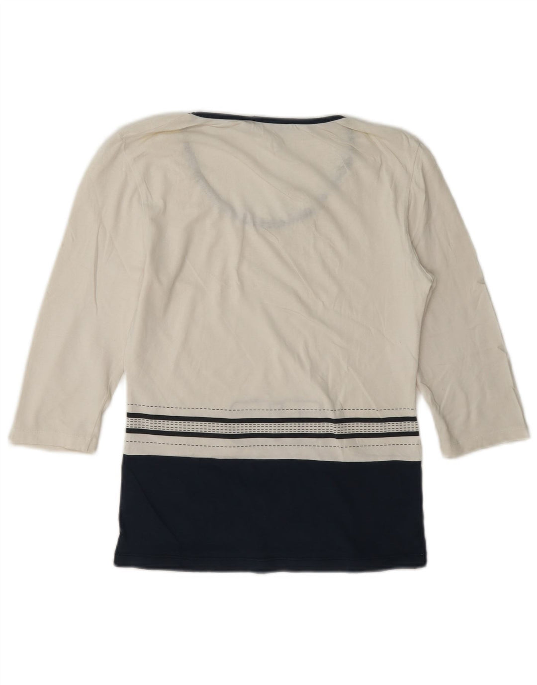 Roccobarocco Top gráfico para mujer manga 3/4 IT 42 Bloque de color blanco mediano
