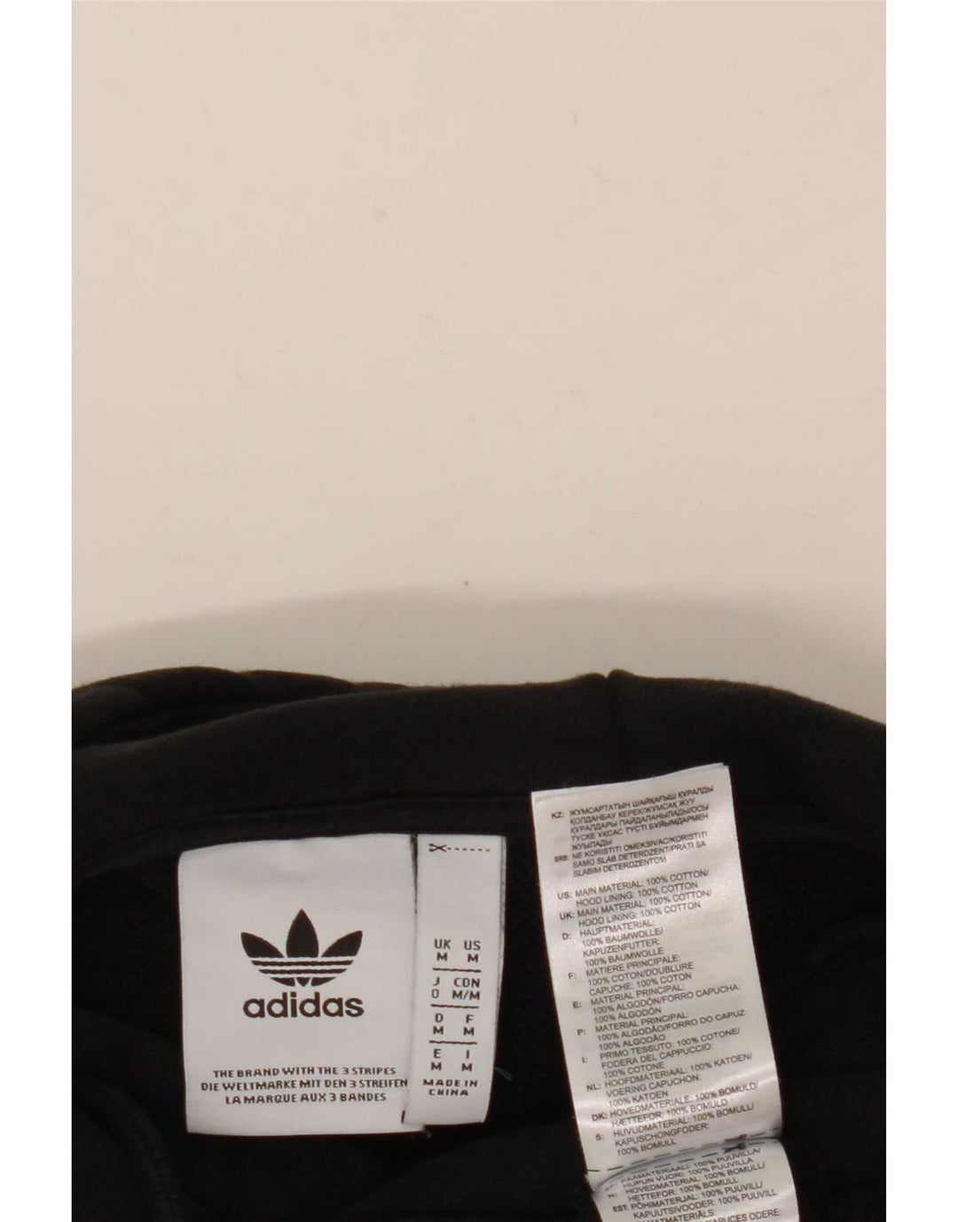 Adidas Hombre Sudadera Con Capucha Gráfica Jersey De Algodón Negro Mediano
