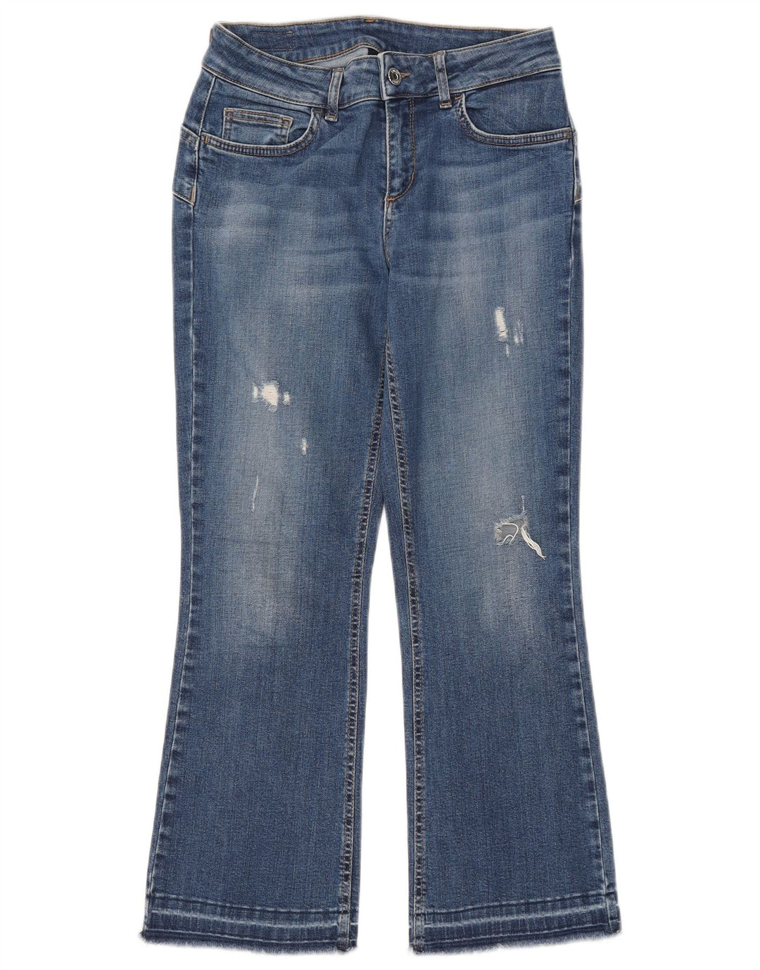Jeans Liu Jo Mujer Con Corte De Bota Desgastado W28 L25 Algodón Azul