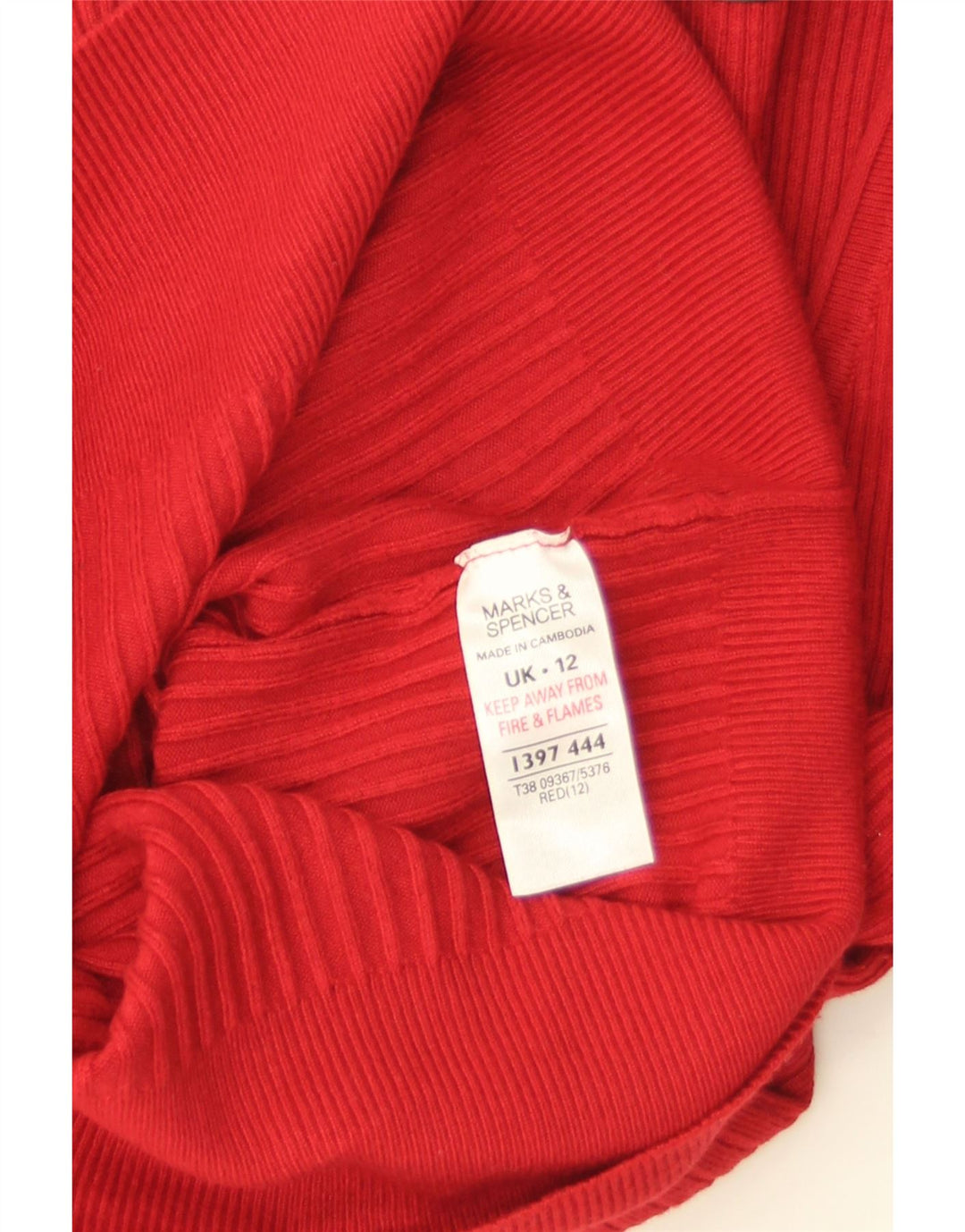 Marks & Spencer Jersey con Cuello Barco para Mujer UK 40 Viscosa Roja Mediana