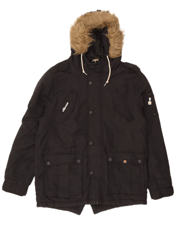 Parka con capucha para hombre Ellesse UK 38 Medium Negro Poliéster