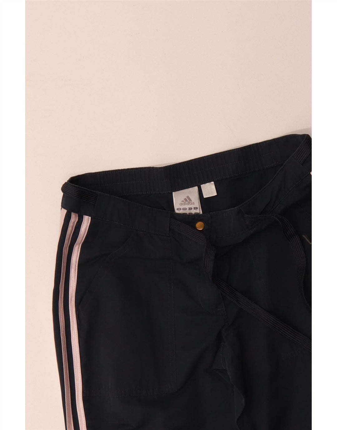 Adidas Pantalones casuales rectos para mujer UK 8 Small W30 L30 Azul marino Algodón