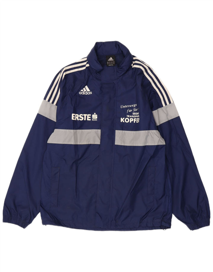 Adidas Chaqueta impermeable gráfica para hombre Reino Unido 38/40 Medium Azul marino Colorblock