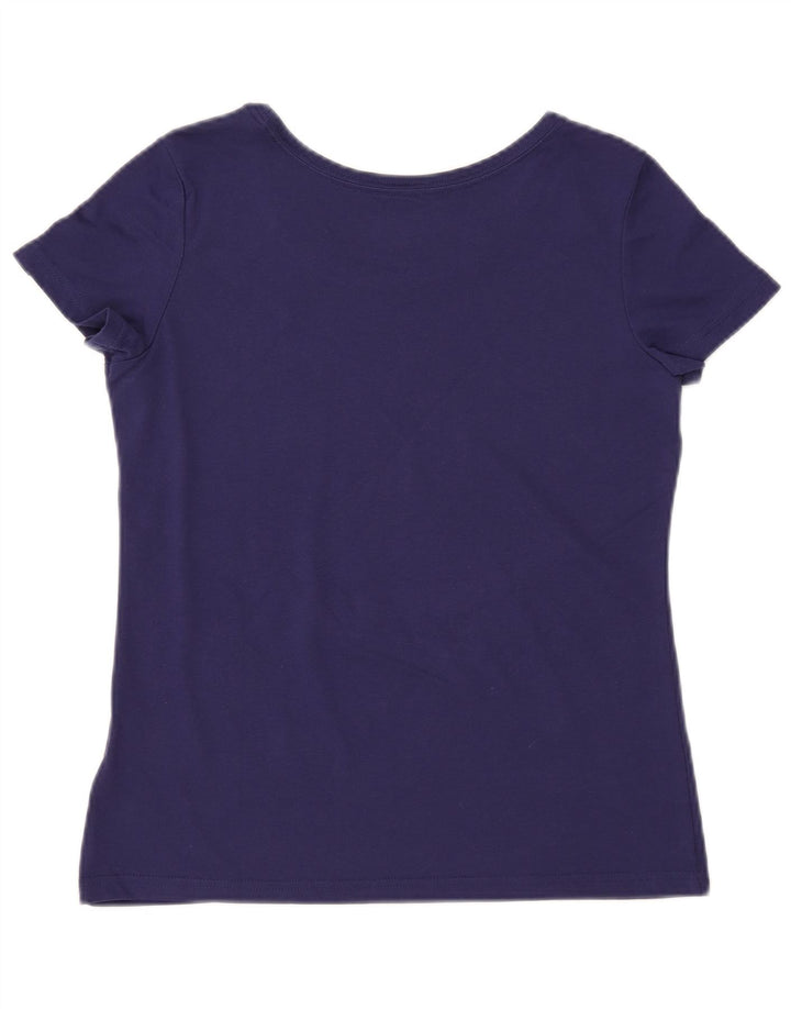 ADIDAS Mujer Climalite Graphic Camiseta Top UK 12/14 Medio Azul Marino